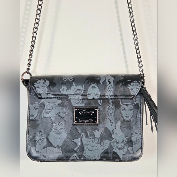 LOUNGEFLY DISNEY VILLAINS DEBOSSED CROSS BODY BAG. - Picture 3 of 7